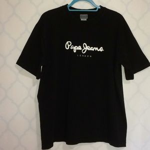 Pepe Jeans Black white print t shirt M